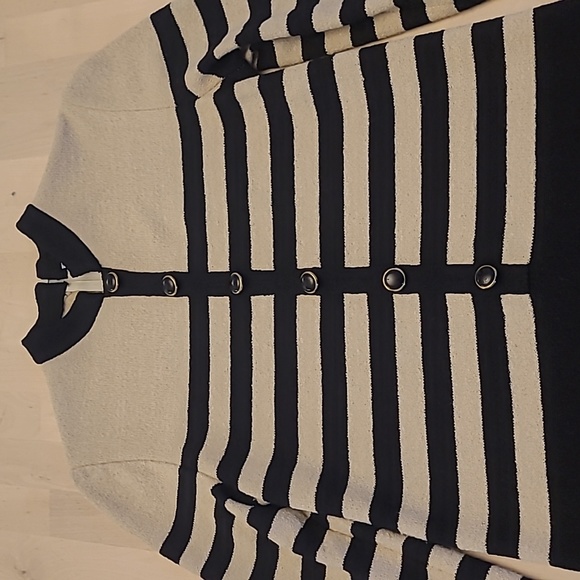 EUC 1960s VTG Castleberry I.Magnin Striped Button Detail Sweater Dress - Picture 3 of 14